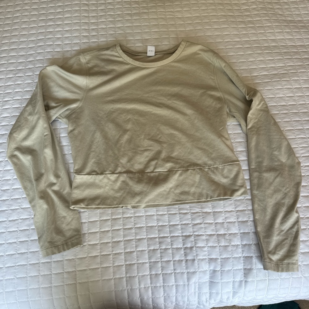 Old Navy Active Beige Long Sleeve Crew Neck